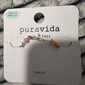 Pura Vida Gold Chain Bracelet with Multicolor Beads